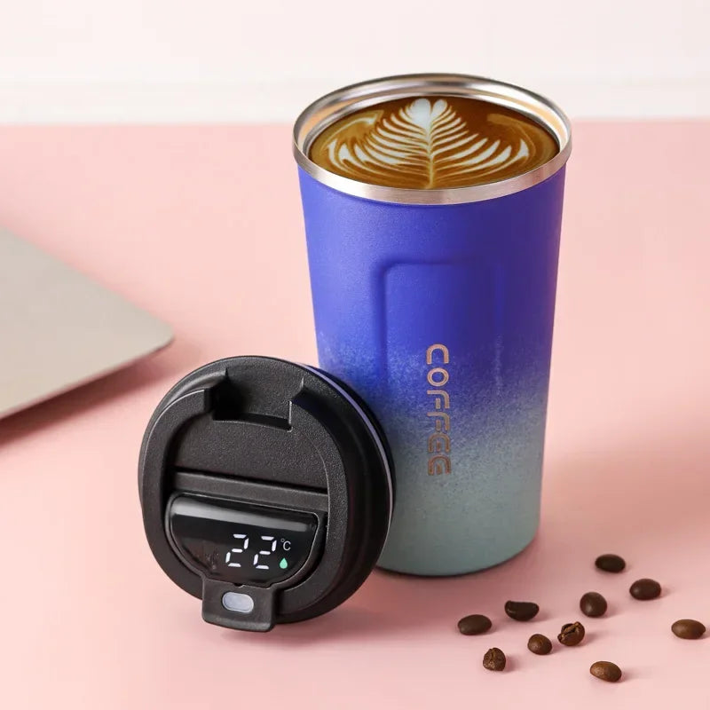 Stainless Steel Thermos Coffee Mug with Temperature Display – 380ml/510ml