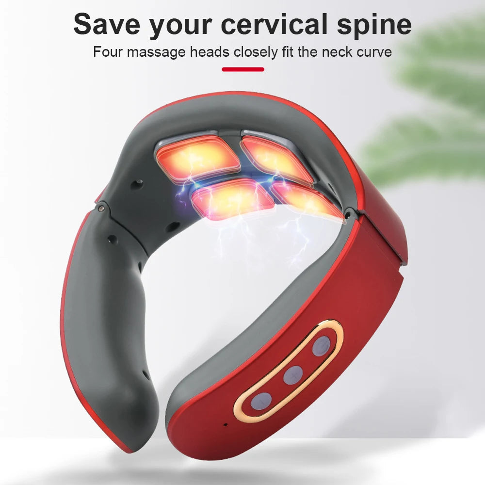Electric Neck & Shoulder Pulse Massager with Heat – Pain Relief Therapy