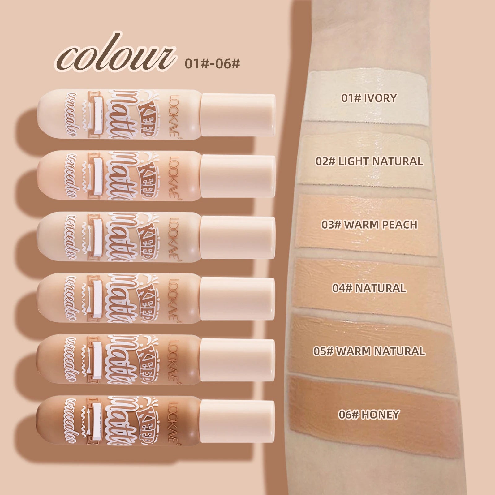 6-Color Full Coverage Liquid Concealer Stick