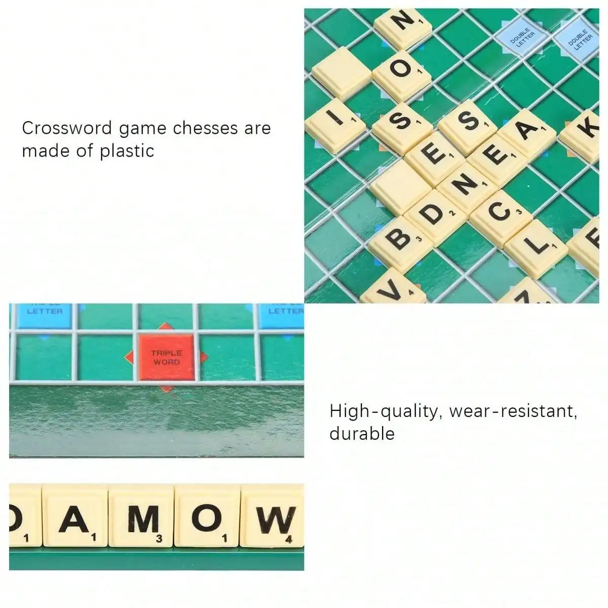 1PCS English Scrabble Solitaire – Fun Alphabet Chess & Jigsaw Board Game for 2-4 Players 🧩