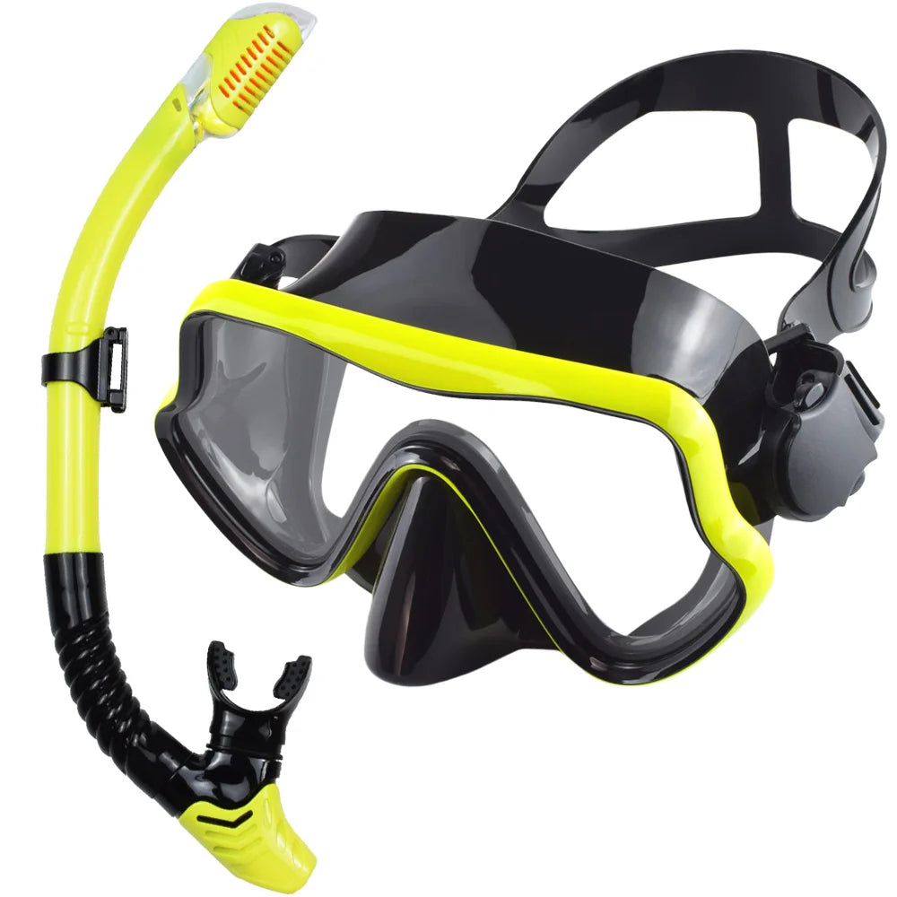Professional Panoramic Scuba Diving Mask and Snorkel Set for Adults
