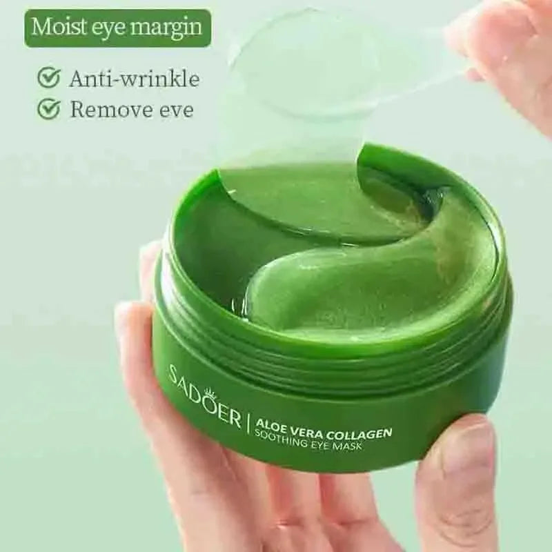 60pcs Aloe Vera Collagen Eye Masks – Anti-Dark Circles & Hydrating