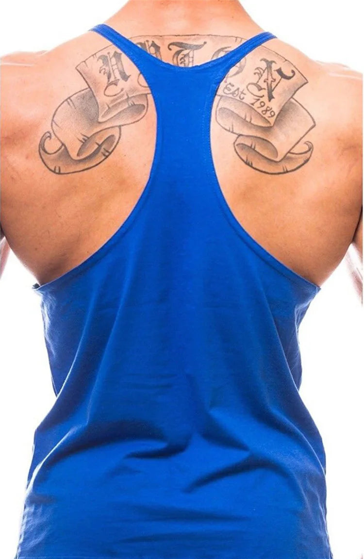 Men's Gym Y-Back Tank Top – Sleeveless Bodybuilding Vest