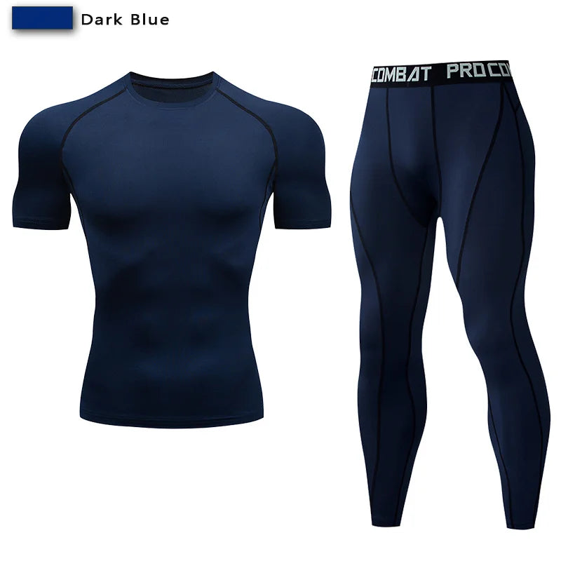 2PCS Men's Compression Sportswear Set – Gym & Fitness Tracksuit