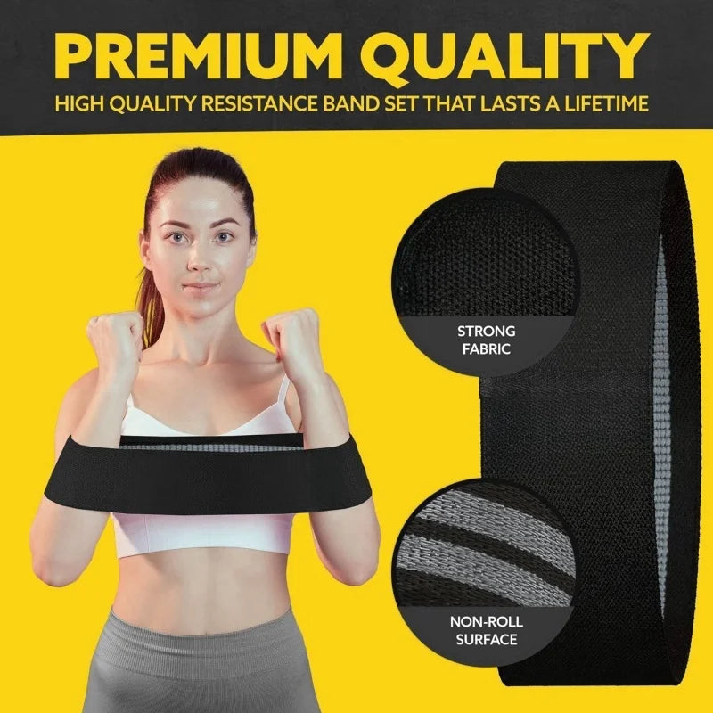 3-Piece Elastic Resistance Bands Set for Yoga and Fitness