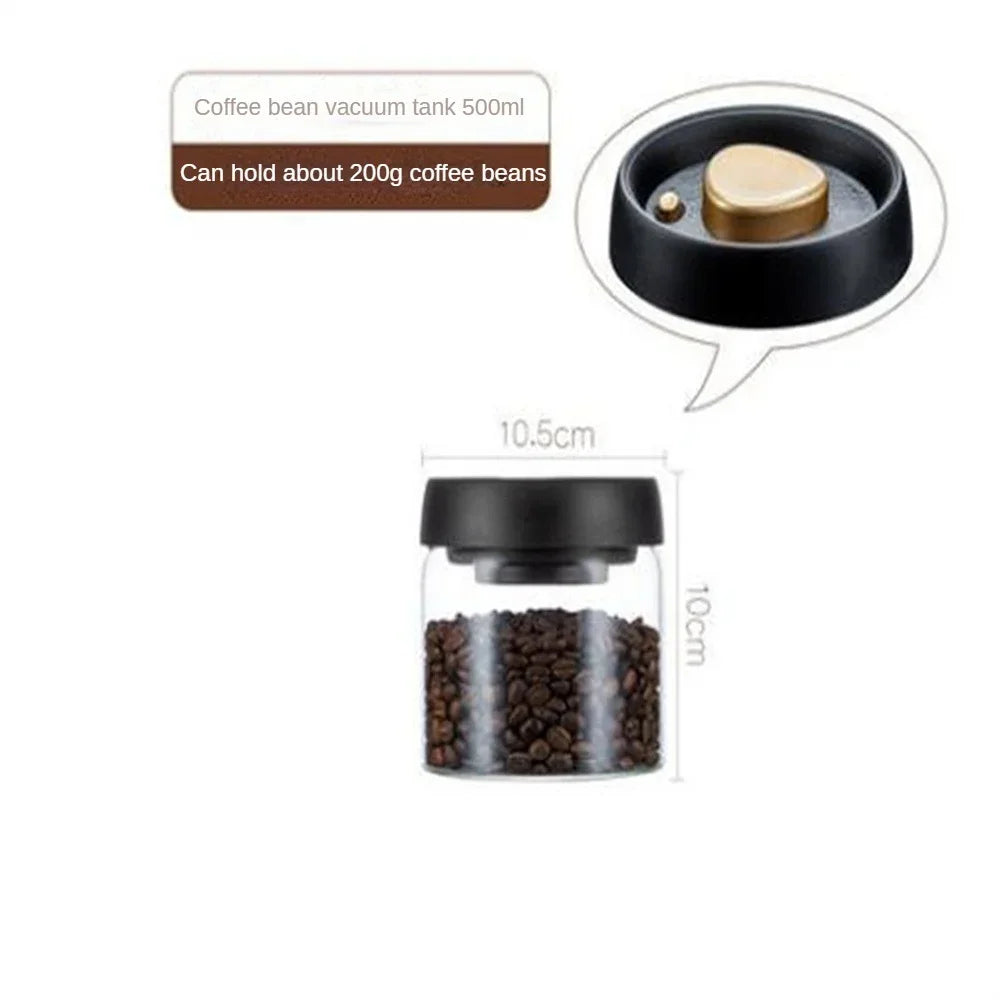 Coffee Beans Vacuum Sealed Glass Storage Jar