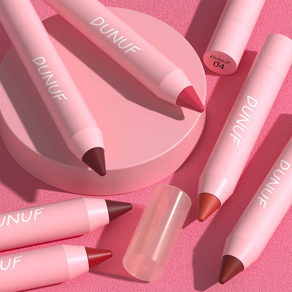 18-Colors Lipstick Pencil - Waterproof Sexy Red Matte Lip Contour Tint