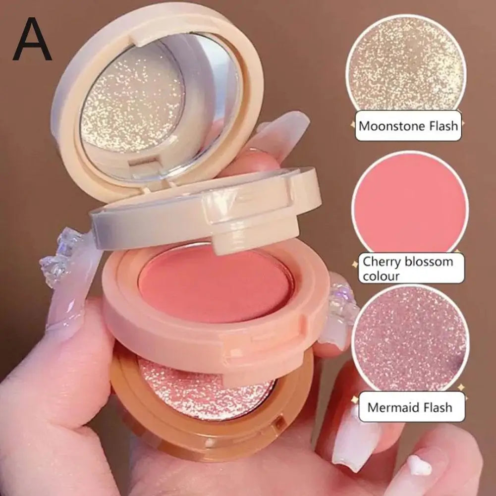 3-in-1 Matte Highlighter Blush Palette
