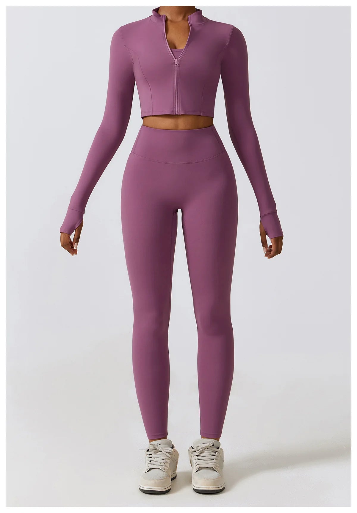 Women's Seamless Yoga Set – Leggings & Crop Top Workout Outfit