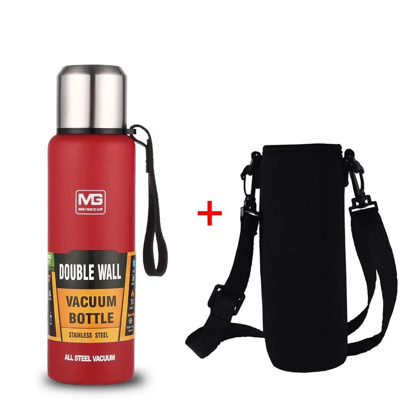 304 Stainless Steel Large-Capacity Thermos Bottle with Rope