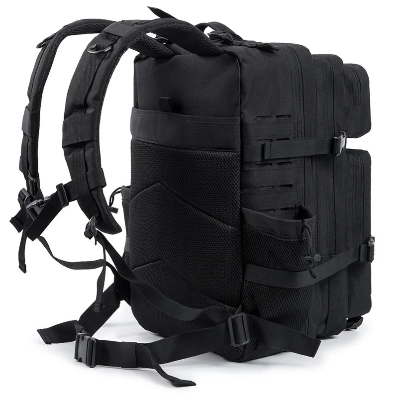QT&QY 50L Tactical Backpack – MOLLE Survival Rucksack with Bottle Holder
