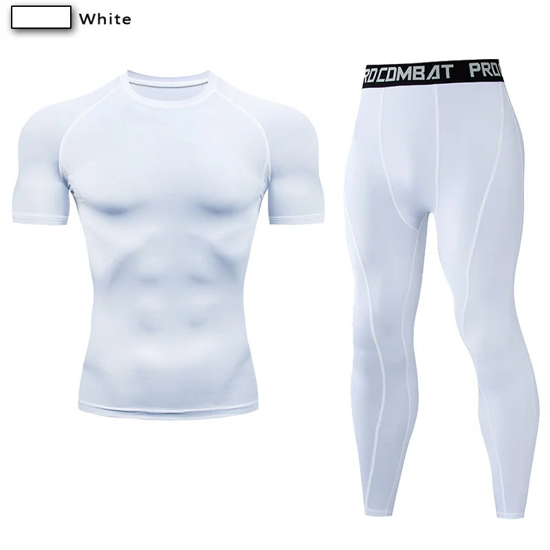 2PCS Men's Compression Sportswear Set – Gym & Fitness Tracksuit