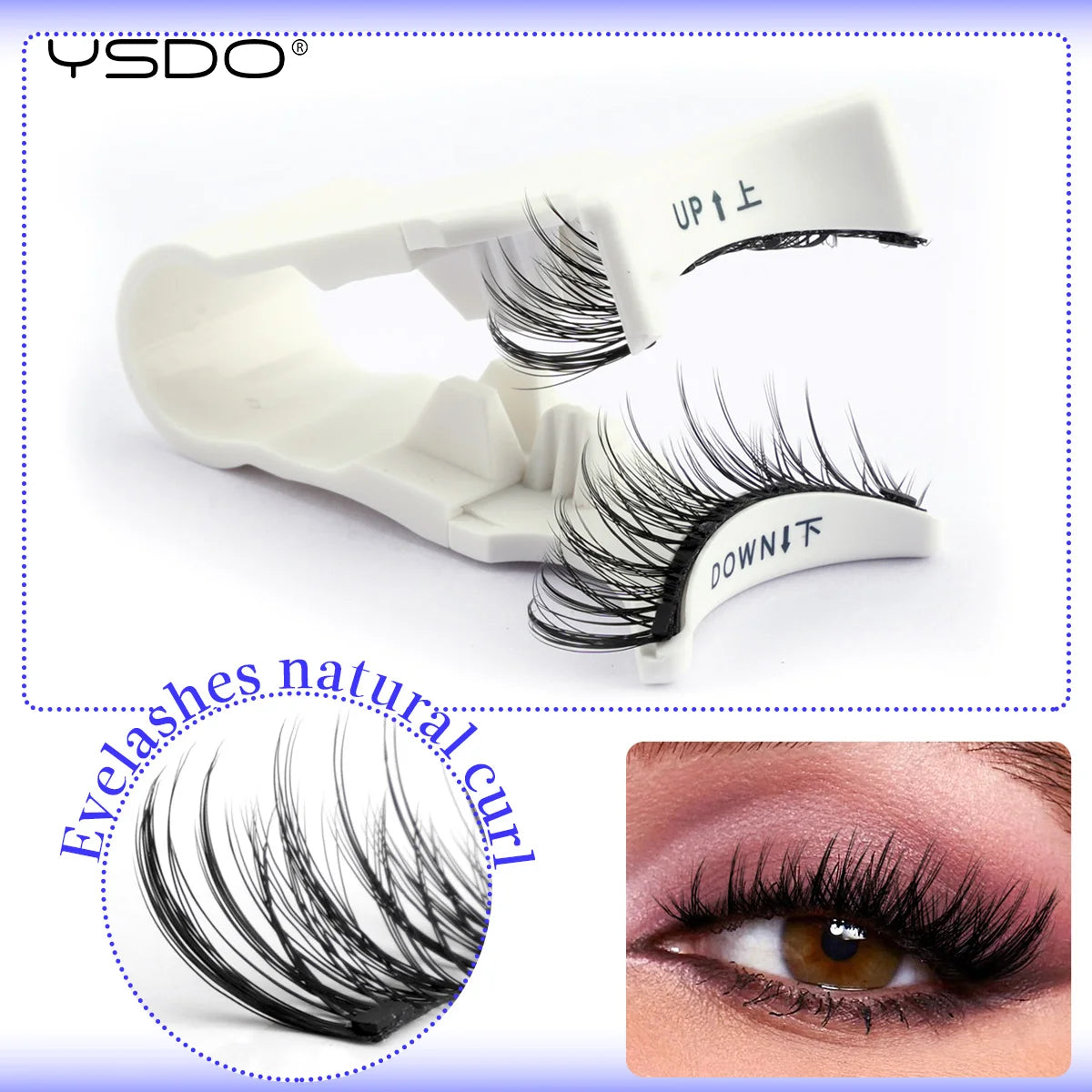 1 Pair Magnetic 3D Lashes – No Glue, Reusable, Handmade