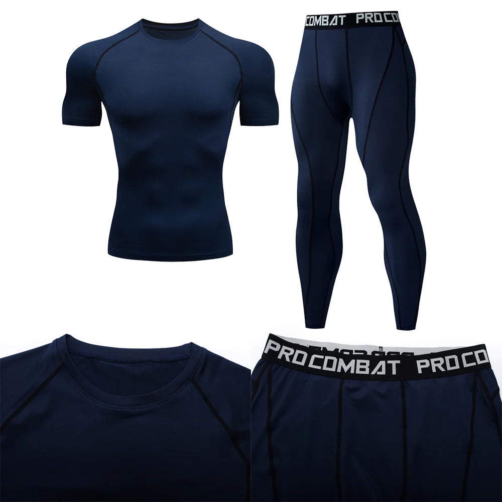 2PCS Men's Compression Sportswear Set – Gym & Fitness Tracksuit