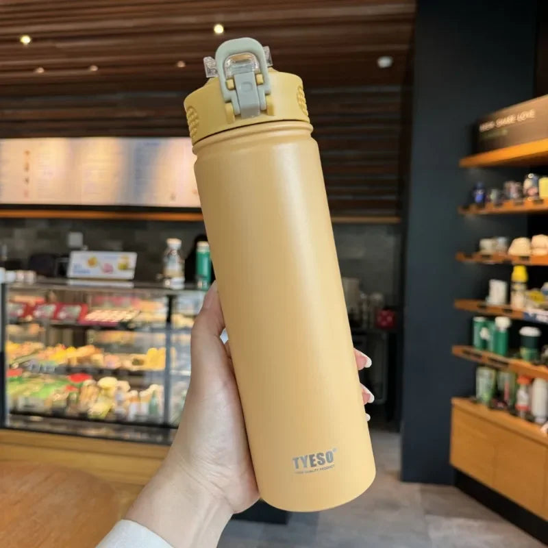 Stainless Steel Thermos Bottle with Straw – 600ml/750ml