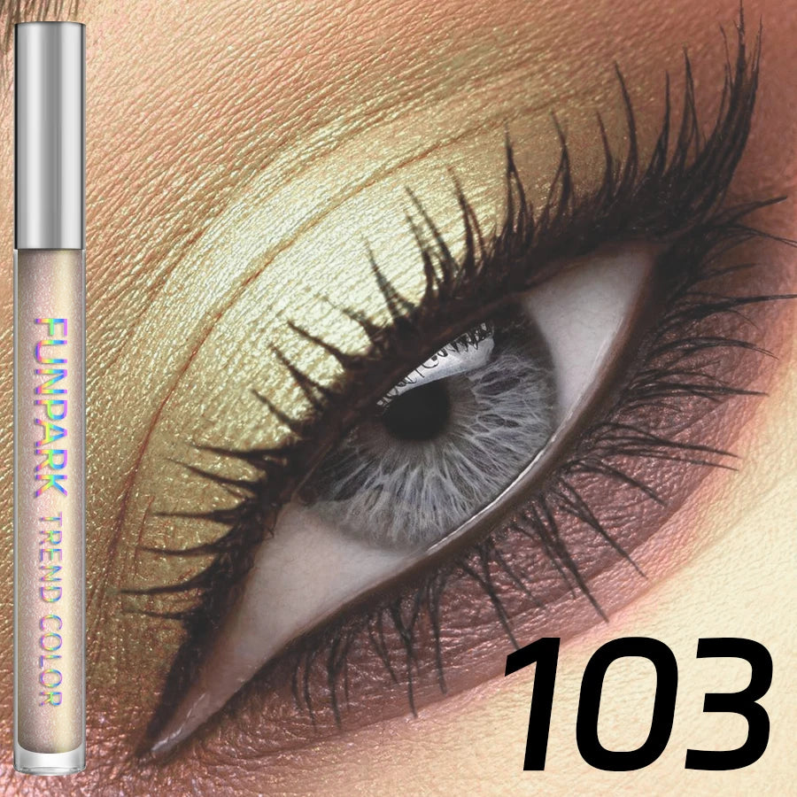 Colorful Liquid Eyeshadow & Glitter Eyeliner – Long-Lasting Shimmer