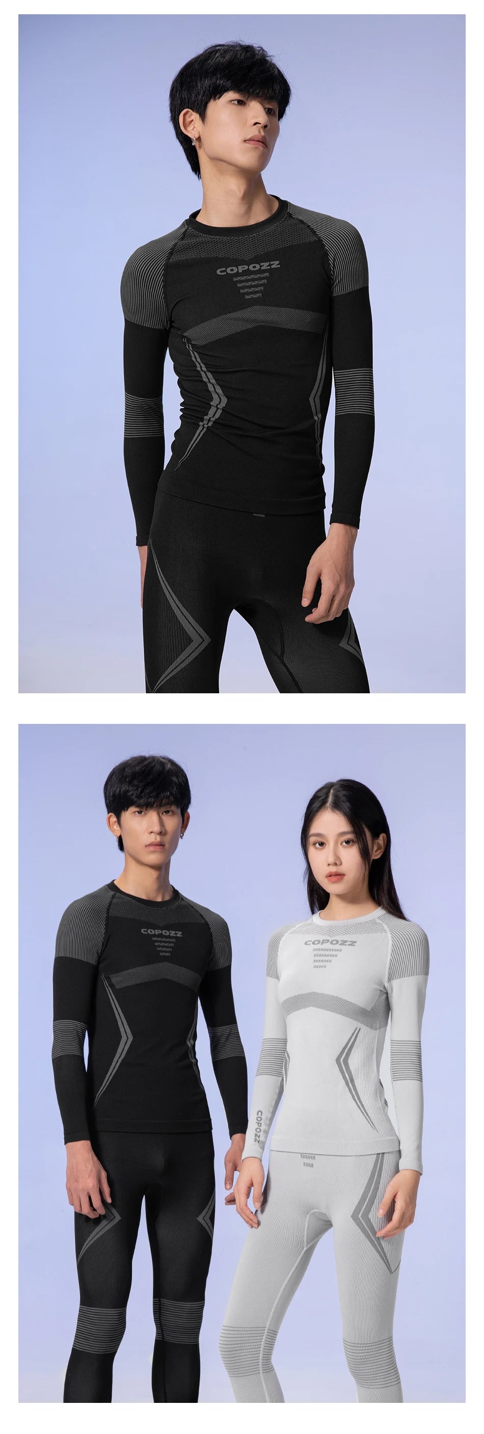 COPOZZ Ski Thermal Underwear Set for Men & Women