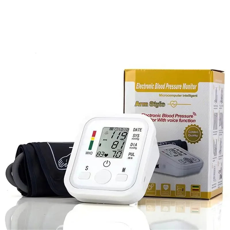 Portable Tonometer Digital Tensiometer Heart Rate Monitor Arm Blood Pressure Monitor BP Equipment Automatic Professional Medical