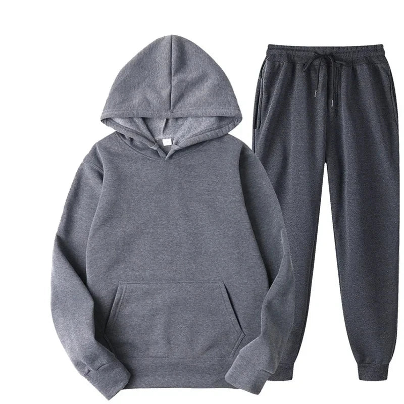 Men's & Women's Fleece Tracksuit – 2-Piece Hoodie & Jogger Set