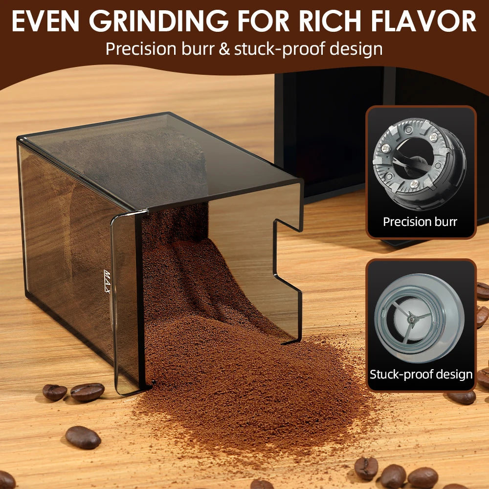 Automatic Burr Mill Coffee Grinder – 28-Setting Electric Coffee Bean Grinder
