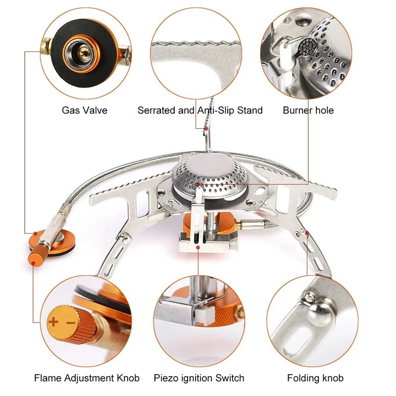 Portable Camping Gas Stove – 3500W Folding Outdoor Cooking Burner