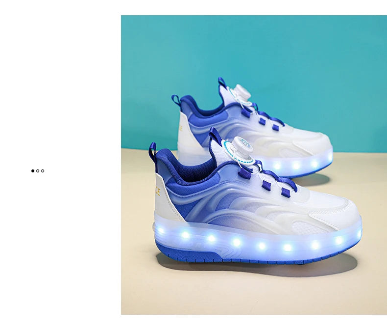 LED Light Roller Skate Shoes for Kids – Glowing Sneakers