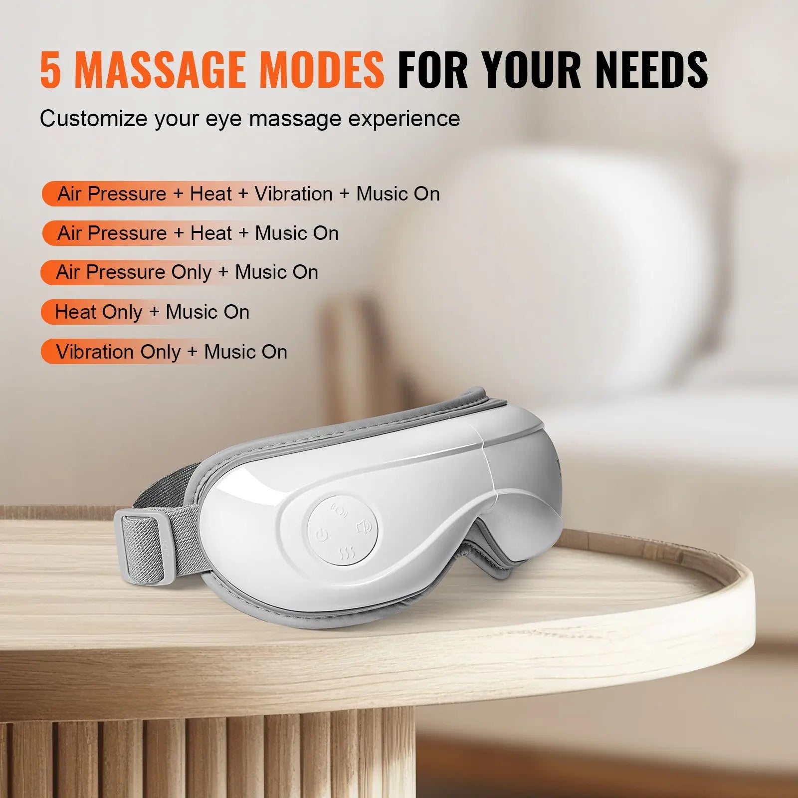 & Remote Eye Massager with Heat Eye Care Device 5 Modes Bluetooth Music