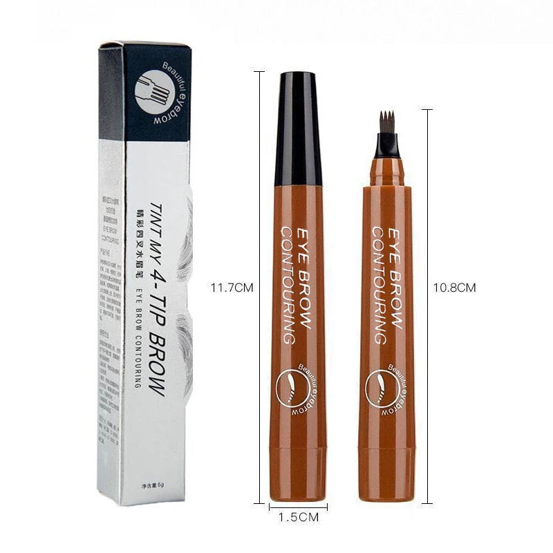 5-Color Waterproof Microblading Eyebrow Pen – 4-Tip Precision