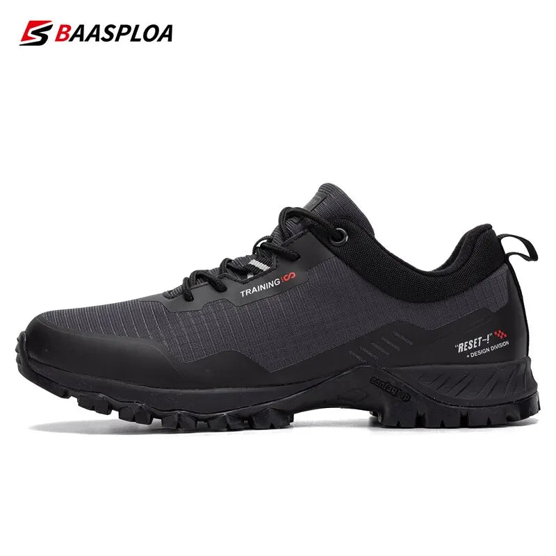 Baasploa Men's Waterproof Hiking Shoes – Anti-Skid Outdoor Sneakers