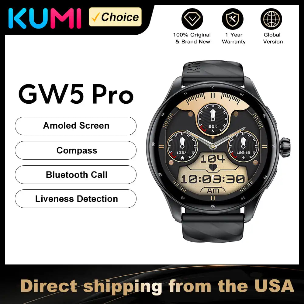 KUMI GW5 Pro 1.43"AMOLED Screen IP68 Smart Watch