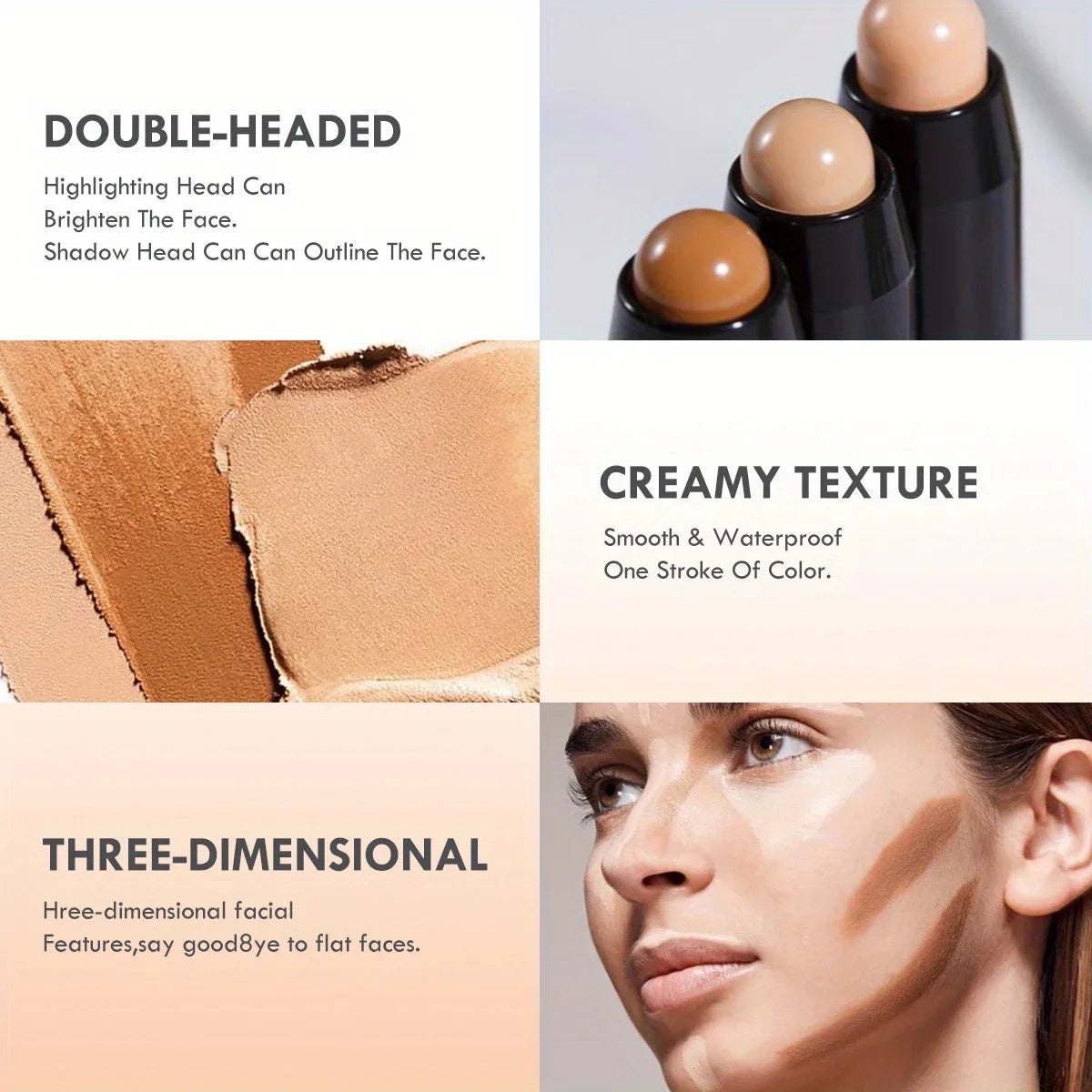 Double Head Highlight Pen - Waterproof Contouring & Concealer Stick