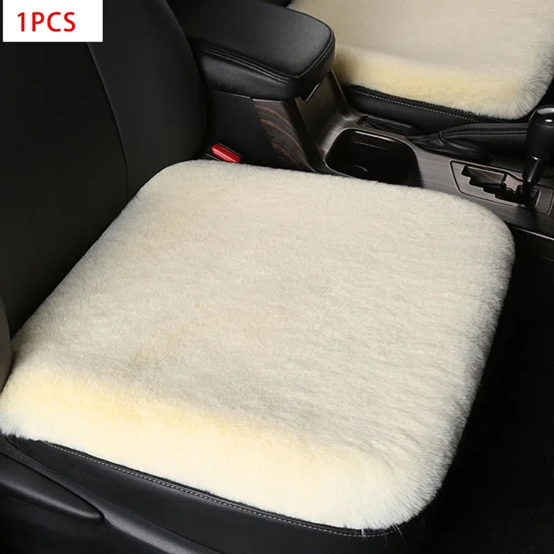 Winter Plush Rabbit Fur Car Seat Cushion – Ultra-Soft & Warm
