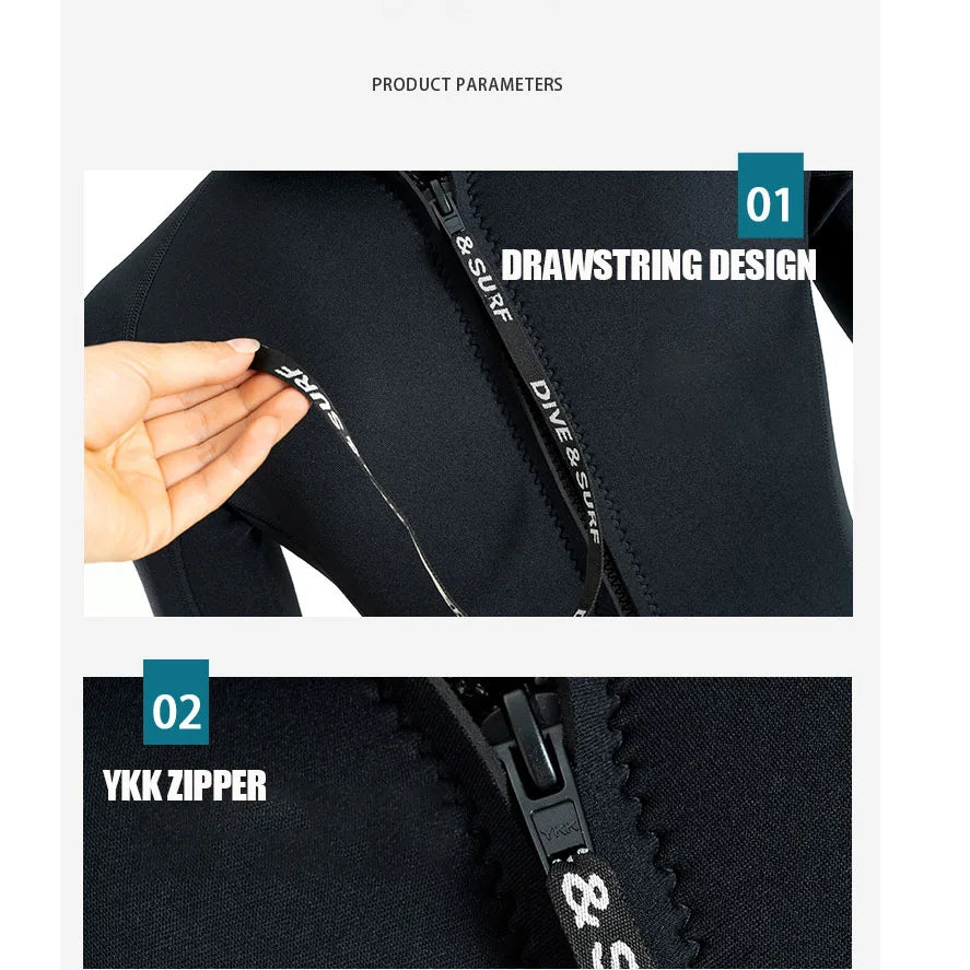 Men's 3MM Neoprene Full Wetsuit for Diving & Surfing