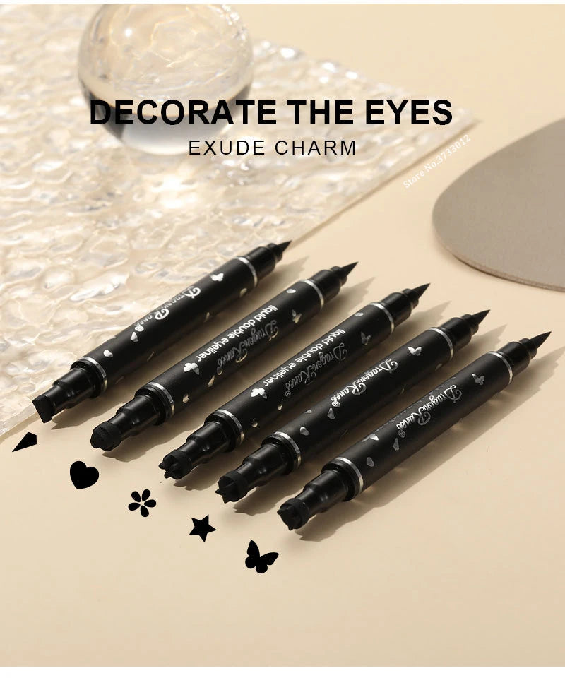 2-in-1 Butterfly & Star Stamp Eyeliner Pen – Waterproof & Long-Lasting