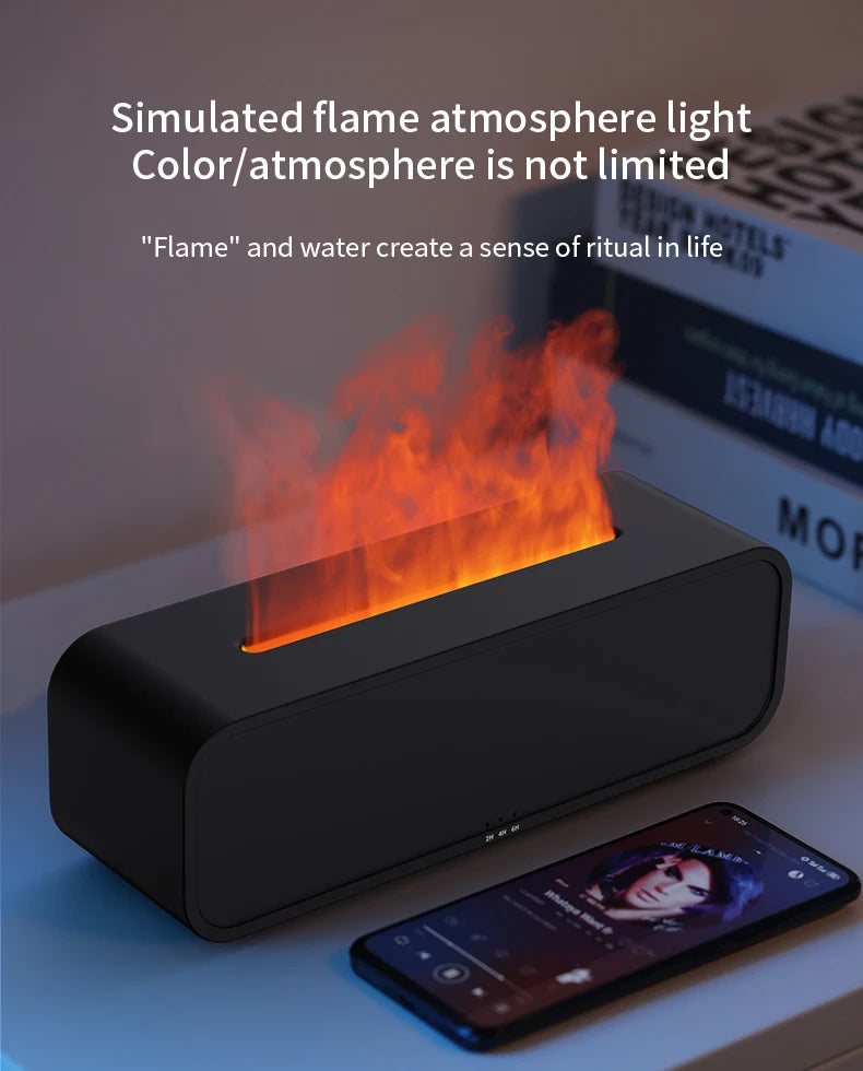 Simulated Flame Aromatherapy Diffuser with Remote Control