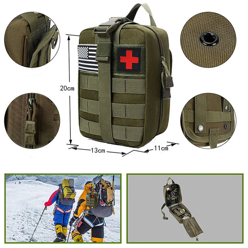 Survival First Aid Kit – Tactical Emergency Trauma Bag for Camping & Hiking