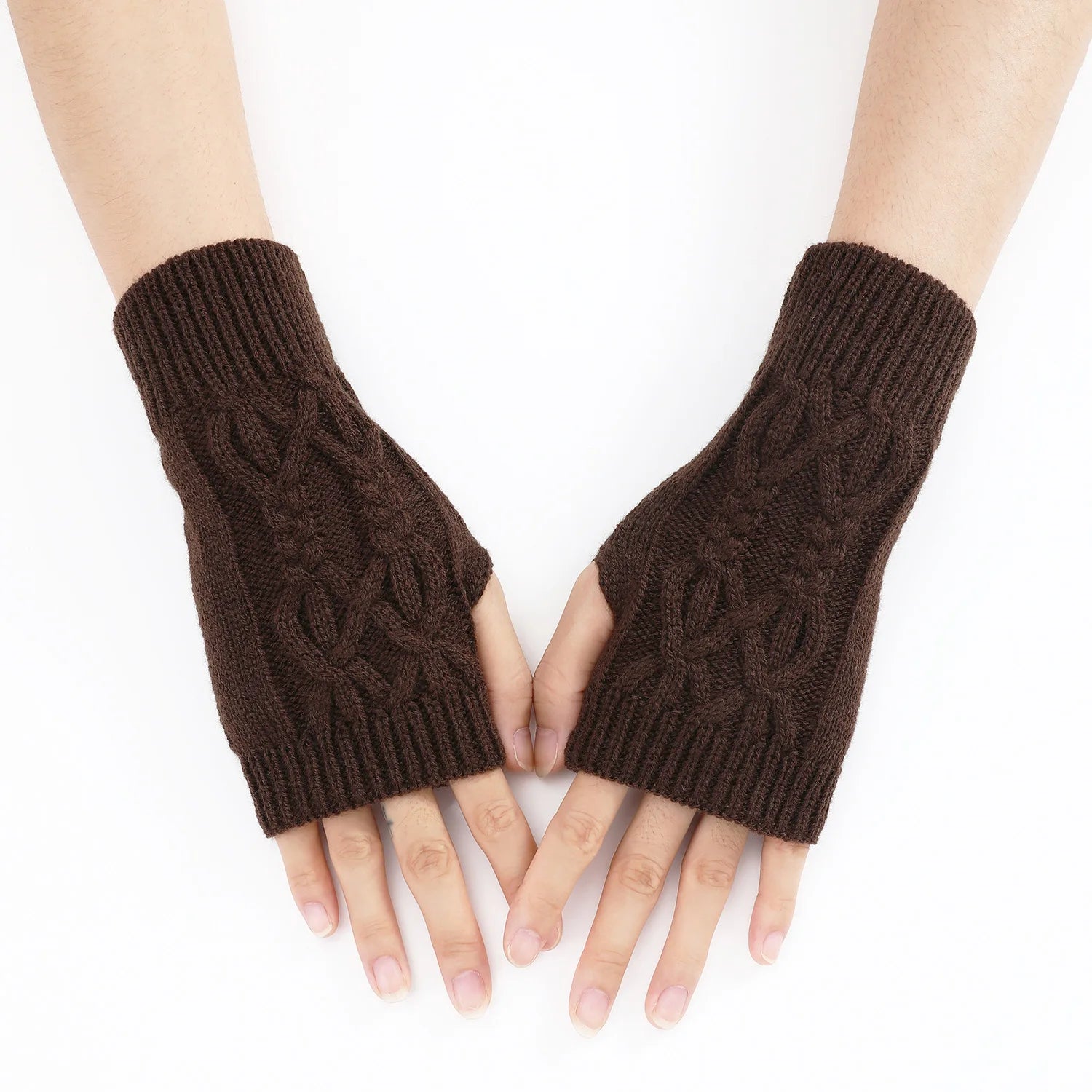 Half Finger Gloves for Women Winter Soft Warm Wool