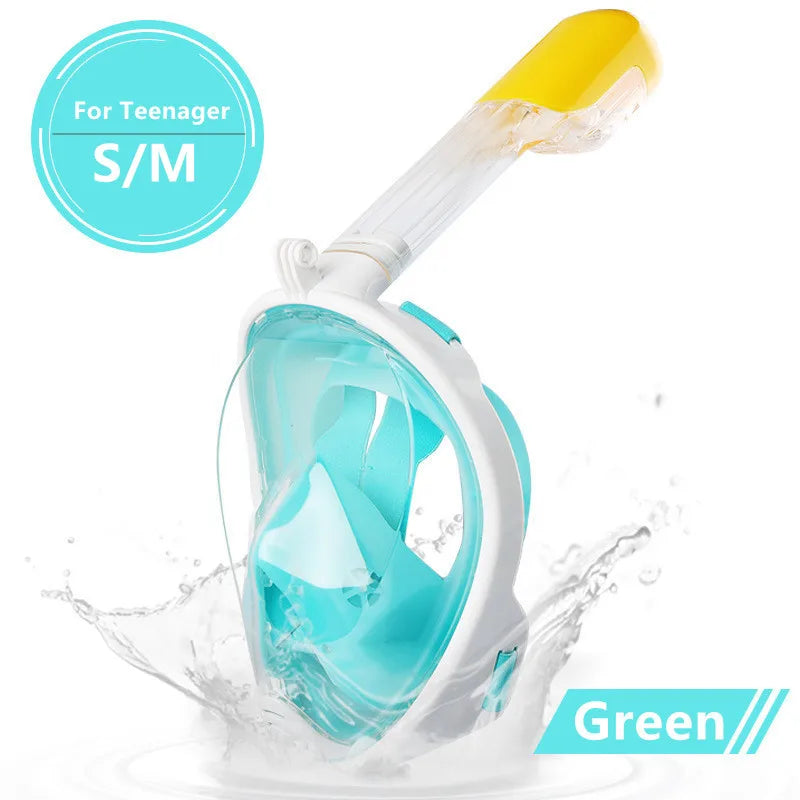 Underwater Anti-Fog Full Face Snorkeling and Diving Mask for Adults and Kids