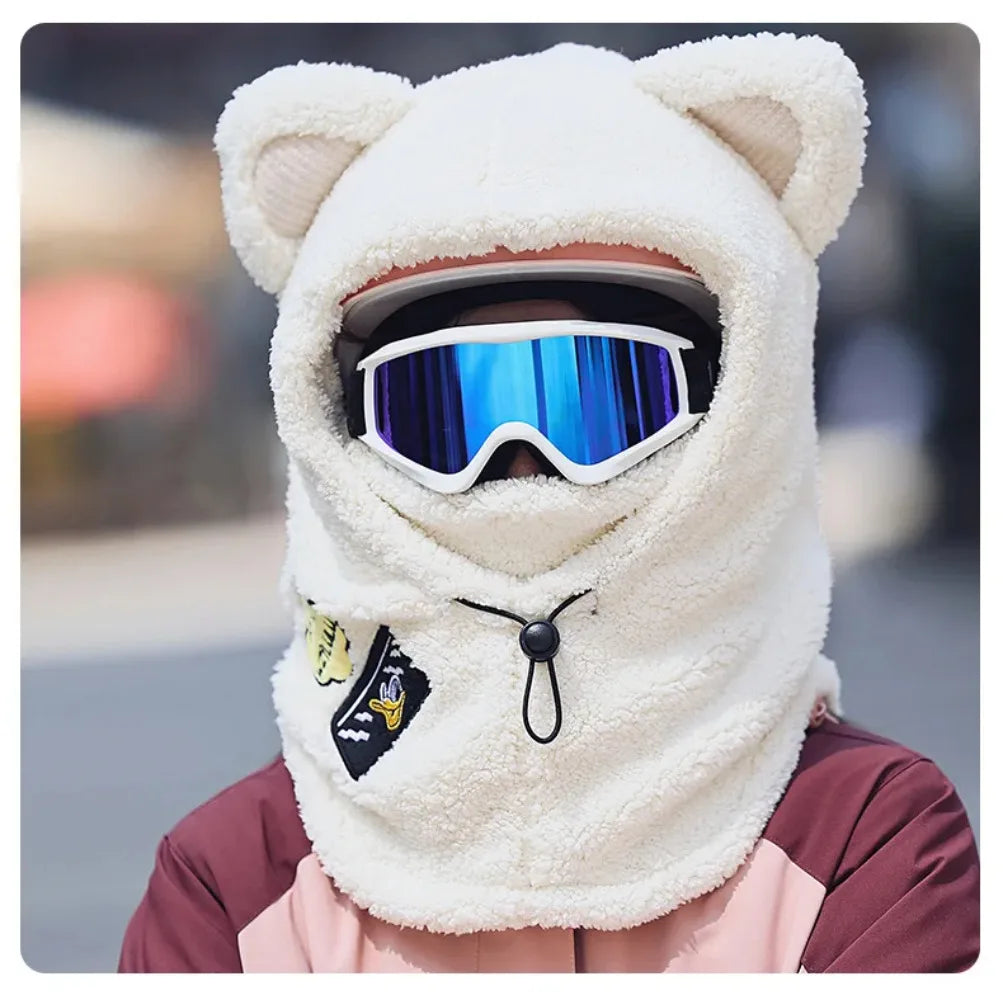 Animal Ear Ski Helmet Cover – Bear & Cat Design