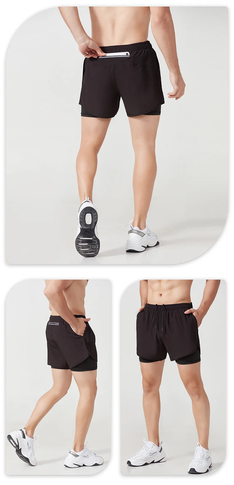 Quick-Dry Double-Layer Running Shorts