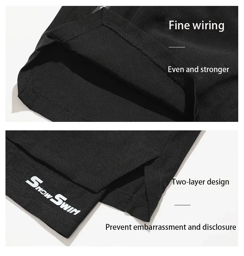 Men's Quick-Dry Double-Layer Swim Trunks