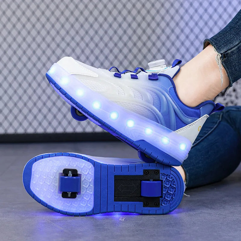 LED Light Roller Skate Shoes for Kids – Glowing Sneakers