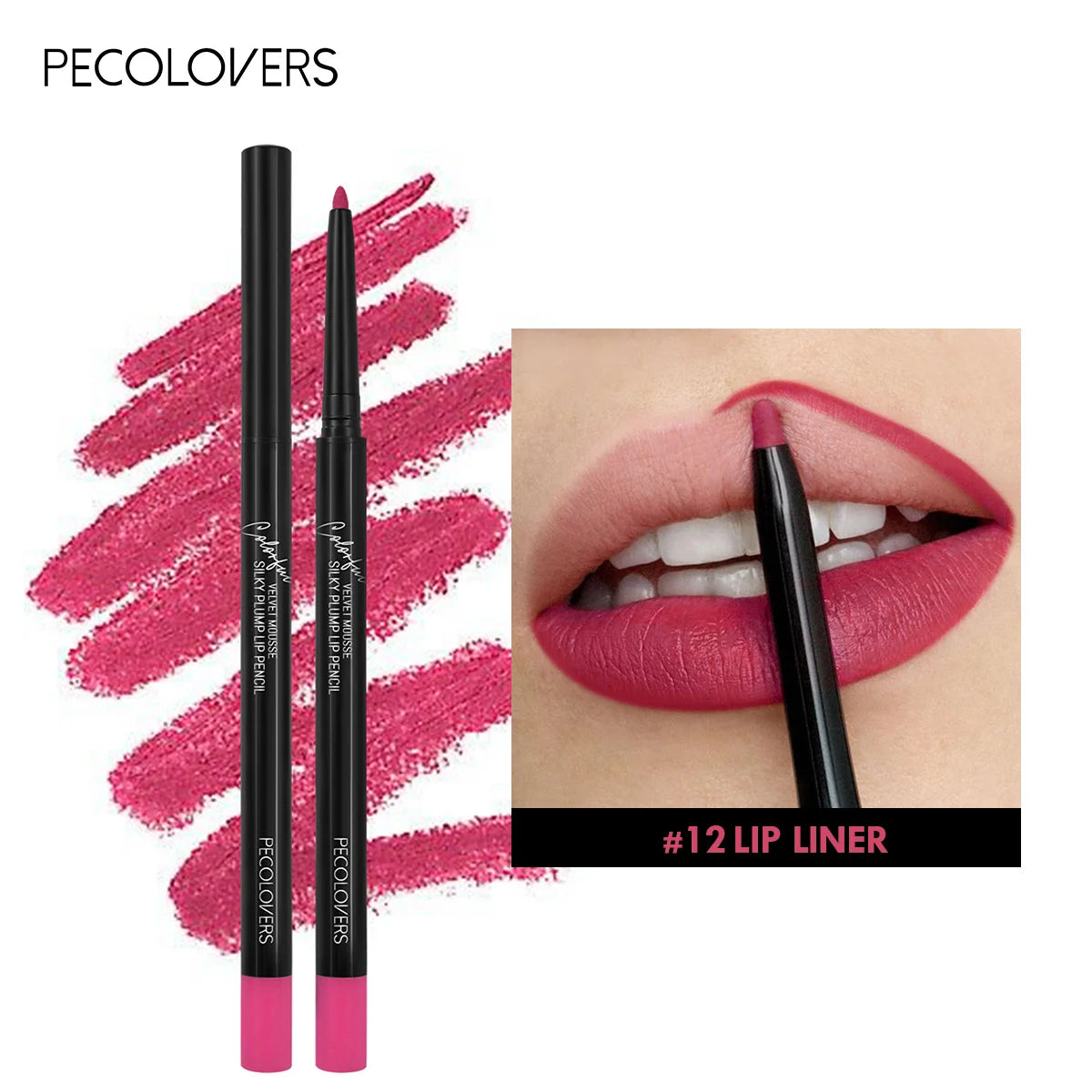 Waterproof Matte Lipliner Pencil - 12 Colors Contour & Tint