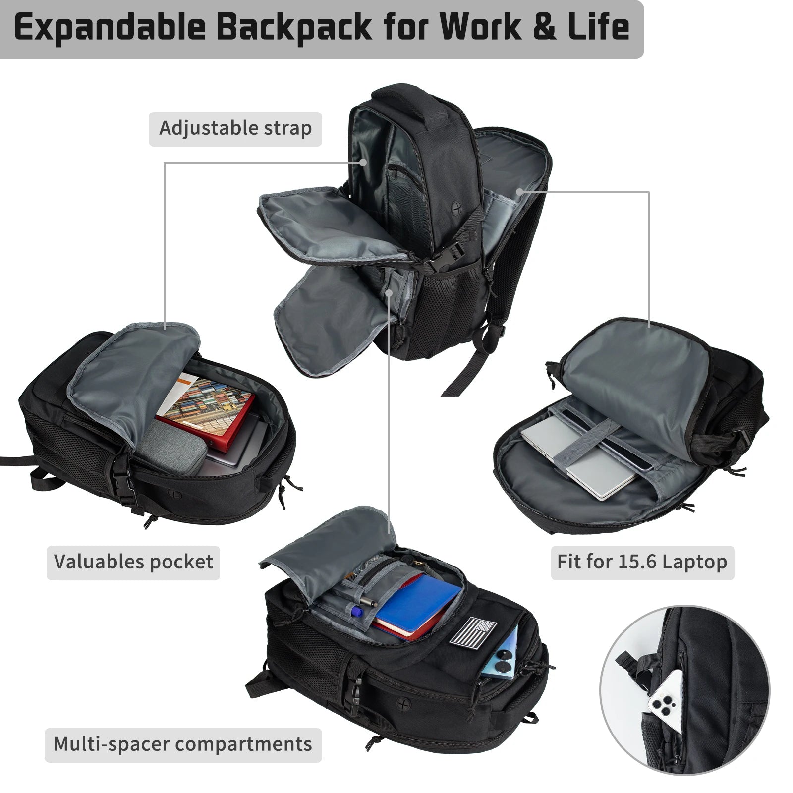 25L/35L/50L Tactical Backpack – Waterproof Multi-Functional Travel Rucksack for Men