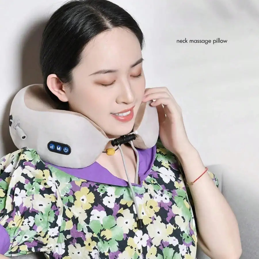 U-Shaped Heated Neck Massage Pillow – Electric Cervical Support