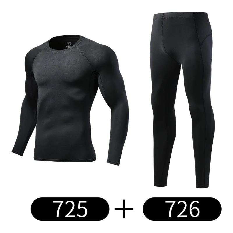 Men's Compression Workout Set – Long Sleeve & Tights