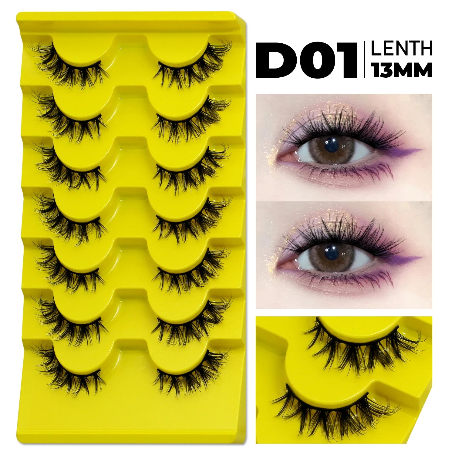 GROINNEYA Cat Eye 3D Faux Mink Lashes – Natural & Volumized