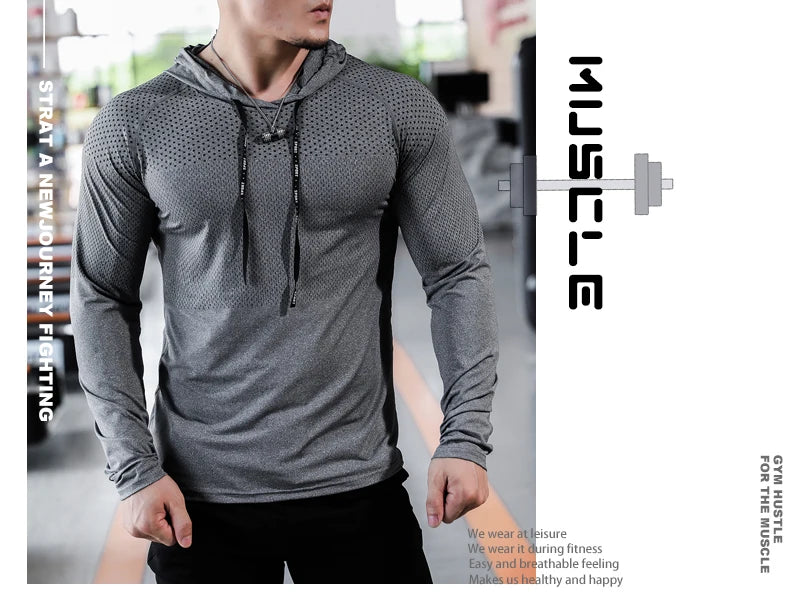 Men's Fitness Tracksuit – Hooded Gym Sweatshirt & Joggers