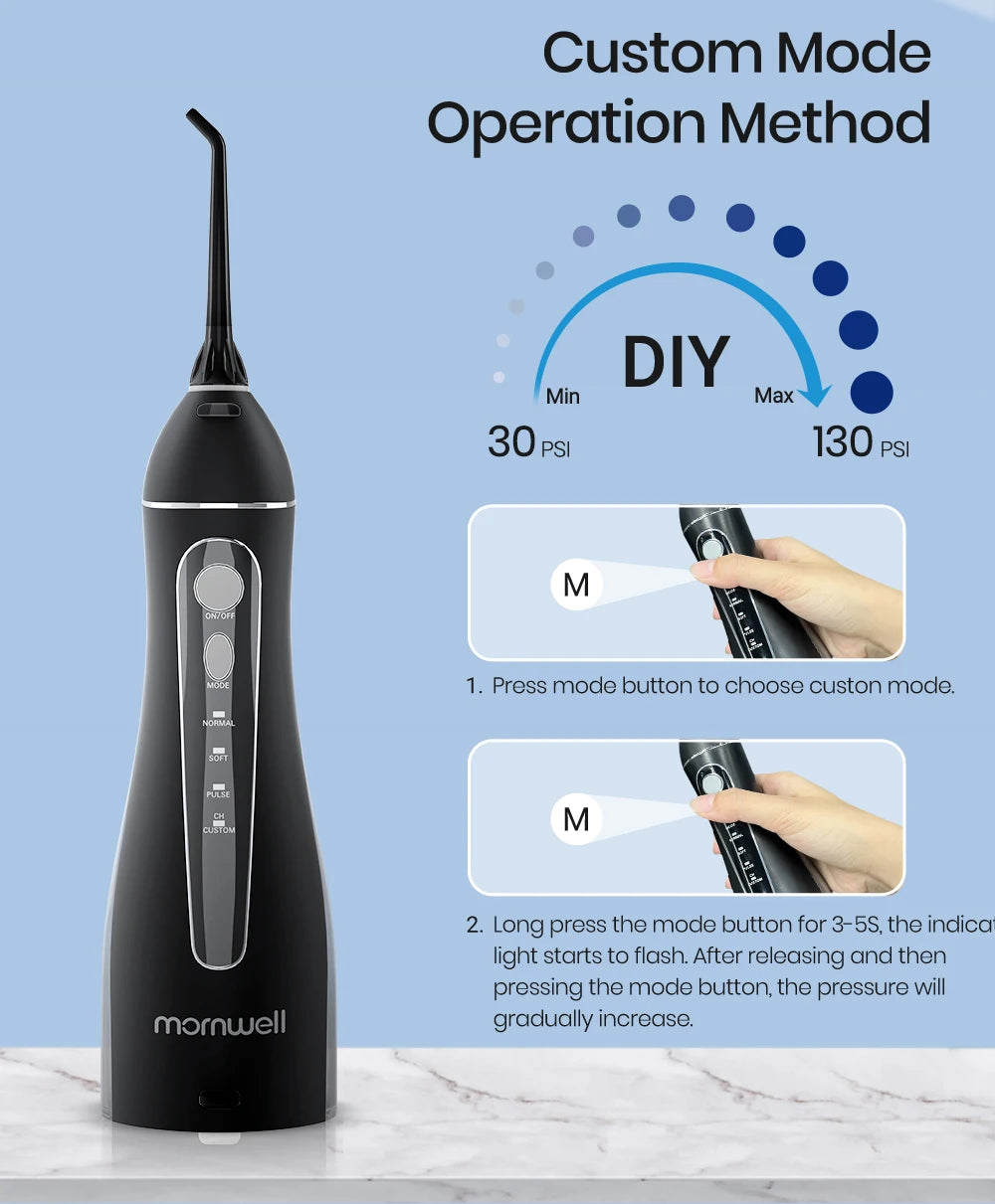 Mornwell Portable Oral Irrigator F18 Water Flosser: