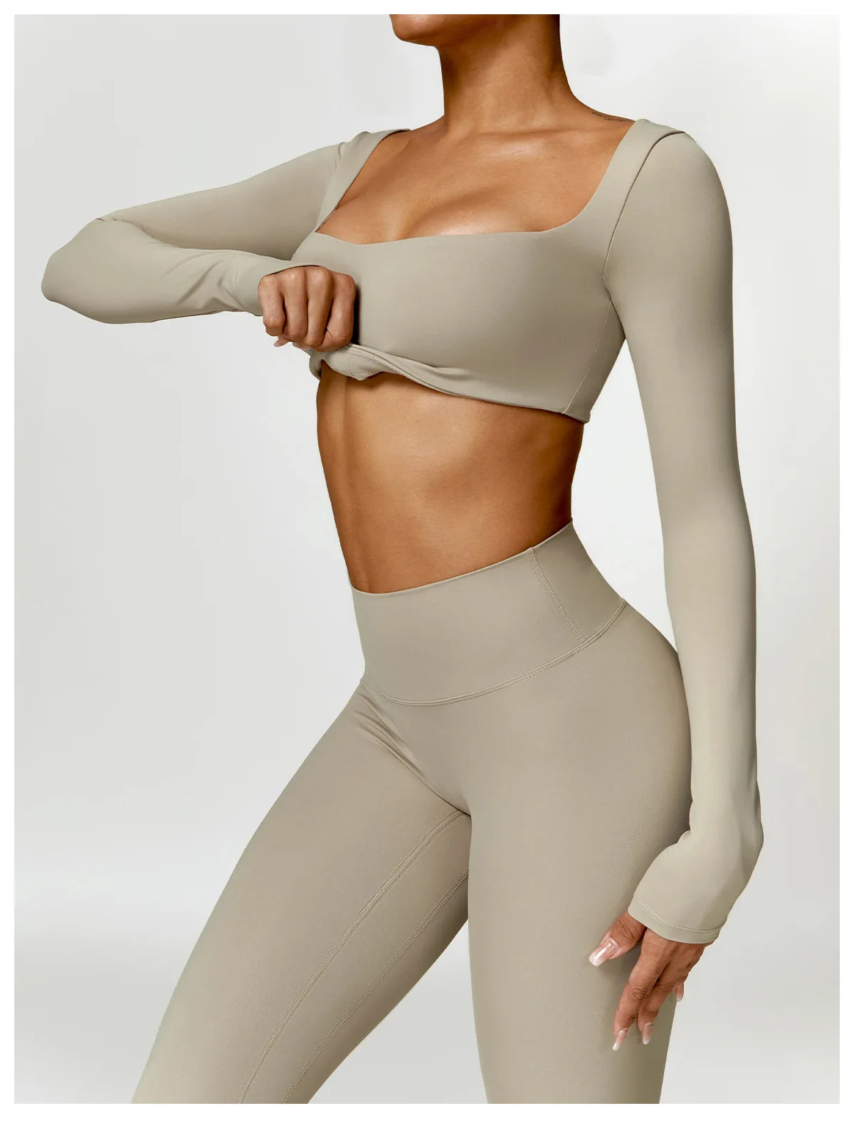 Women's 2PCS Quick-Dry Yoga Set – Long Sleeve Sports Shirt & Leggings
